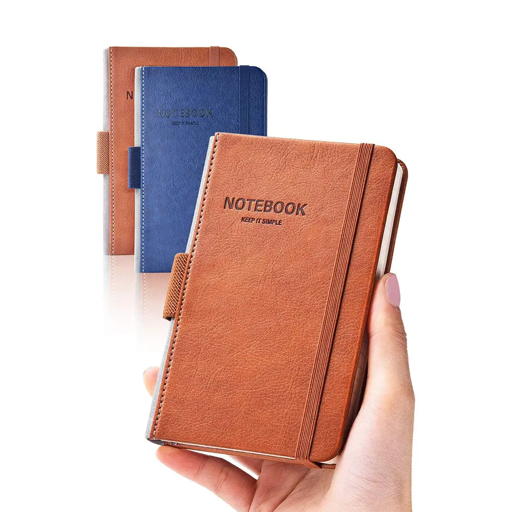 Benutzer definierte Mini Vintage PU Ledertasche Notepad Journal Notizbuch mit Stifts ch laufe