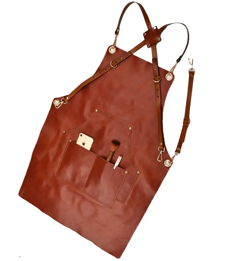 New design top quality Safety Protect split Leather leg apron with leather straps Cowhide apron