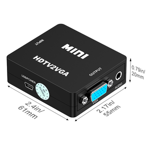 Mini entrada HDTV A Adaptador de salida VGA Resolución 1080p Convertidor HDTV2VGA con cable de alimentación USB