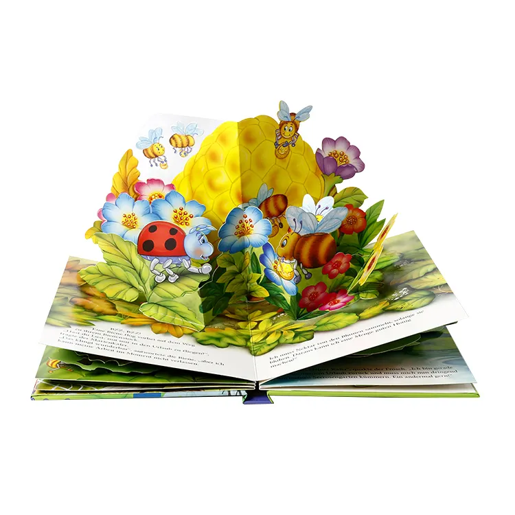 Livros personalizados do pop up 3d da história de inglês das crianças do bebê