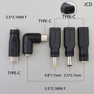 5.5x2.1mm/4.8*1.7mm kadın mikro USB tip C erkek 5 Pin DC priz 180 derece konnektör adaptörü dizüstü PC için - Product Image 1