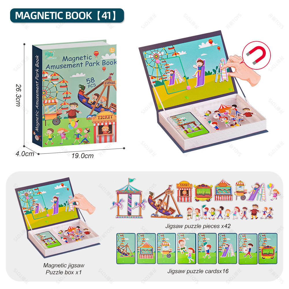 Magnetic puzzle set-happy paradise-english book boxed