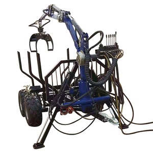 ATV Log Carrying Trailer with Crane Wood <strong>Timber</strong> Loader Firewood with Hydraulic Arm Grapple with CE - Product Image 2