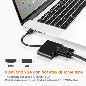 FARSINCE Mini DisplayPort (TBT 2) Mini DP a HDMI a VGA Convertidor de adaptador 2 en 1 4K 1080P - Product Image 3