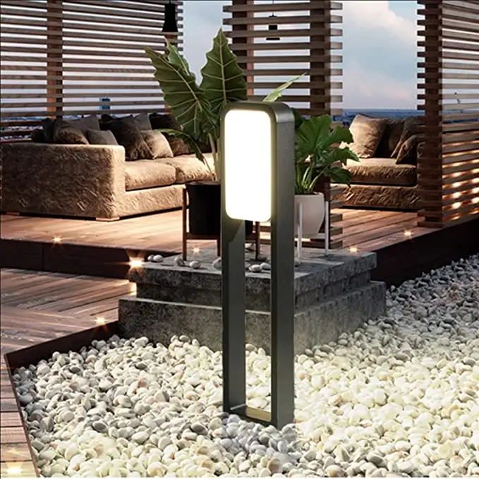 20W square pole bollard column LED light lamp villa garden standing light modern waterproof Outdoor post LED lawn lamp