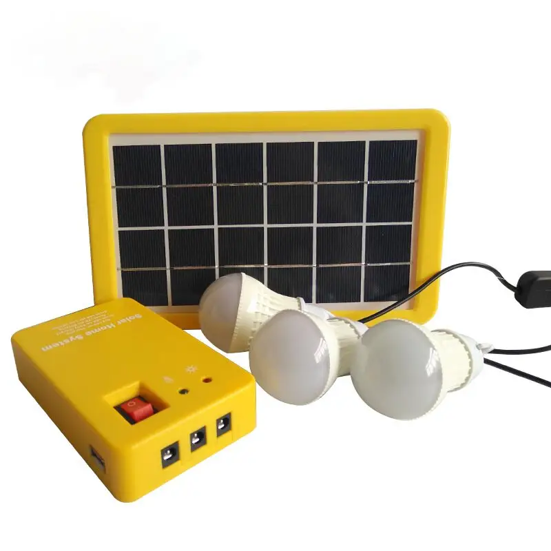 Lâmpadas LED para teto, alimentadas por energia solar, para uso interno e externo, carregamento móvel por USB, mini kit de sistema de iluminação solar para casa