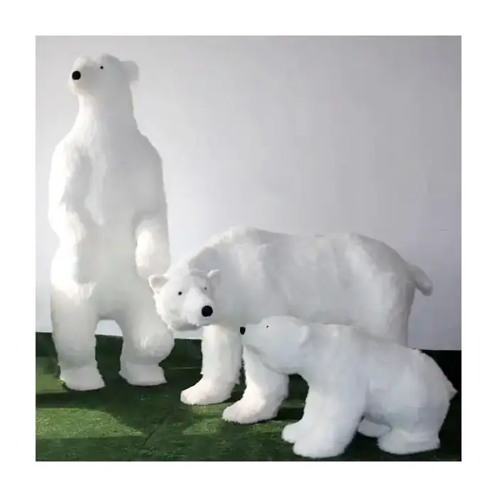 Oso de peluche personalizado, decoración blanca de Navidad para el hogar, Festival, tamaño real, oso Polar para Navidad