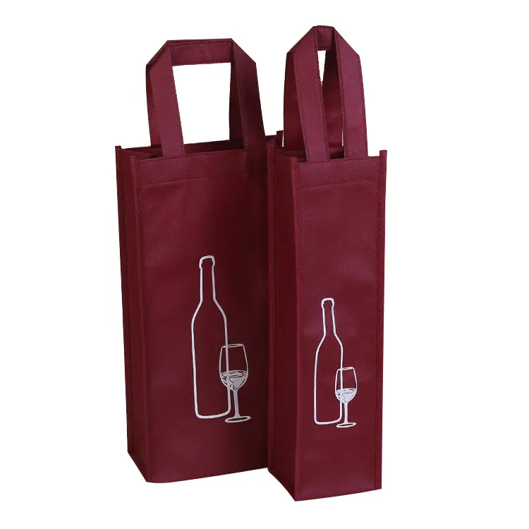 Sac fourre-tout réutilisable personnalisé bouteille de vin sac non tissé avec logo