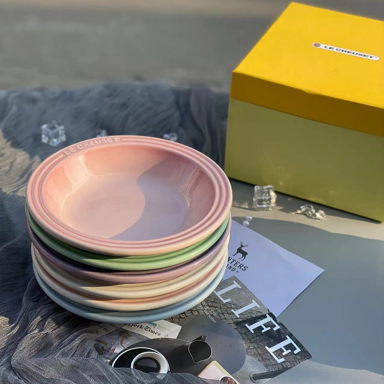 Coffret 6 pièces rose macaron