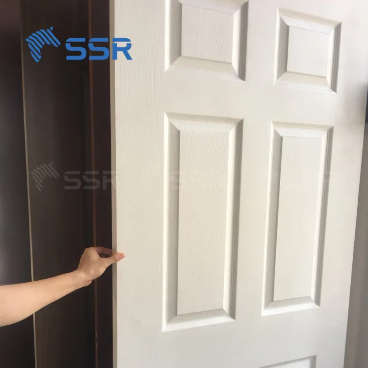 SSR VINA-Puerta de madera-Puerta de arco superior de 2 paneles Diseños modernos de puerta de madera para baño de Casa