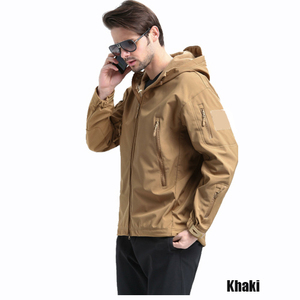 Giacca Softshell OEM all'ingrosso da uomo giacche da trekking in pile termico con cappuccio antivento all'aperto - Product Image 3