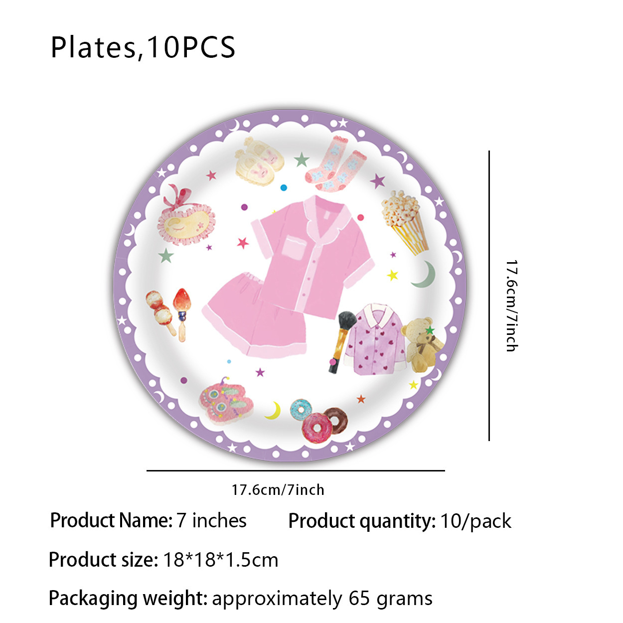 Assiettes en carton 7 pouces 10 pièces
