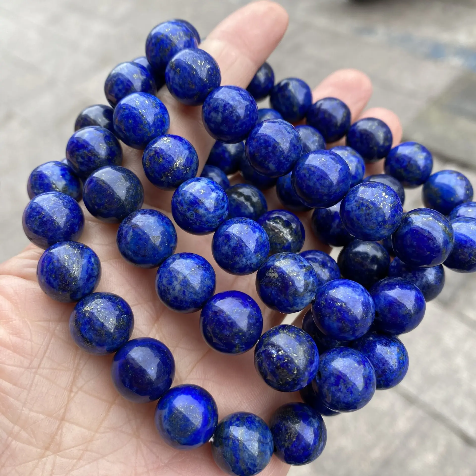 10pcs 6-12mm Lapis Lazuli Naturale Borda I Braccialetti Unisex Del Braccialetto di Pietra Naturale Rotonda Borda il Braccialetto Per Gli Uomini monili delle donne Regali