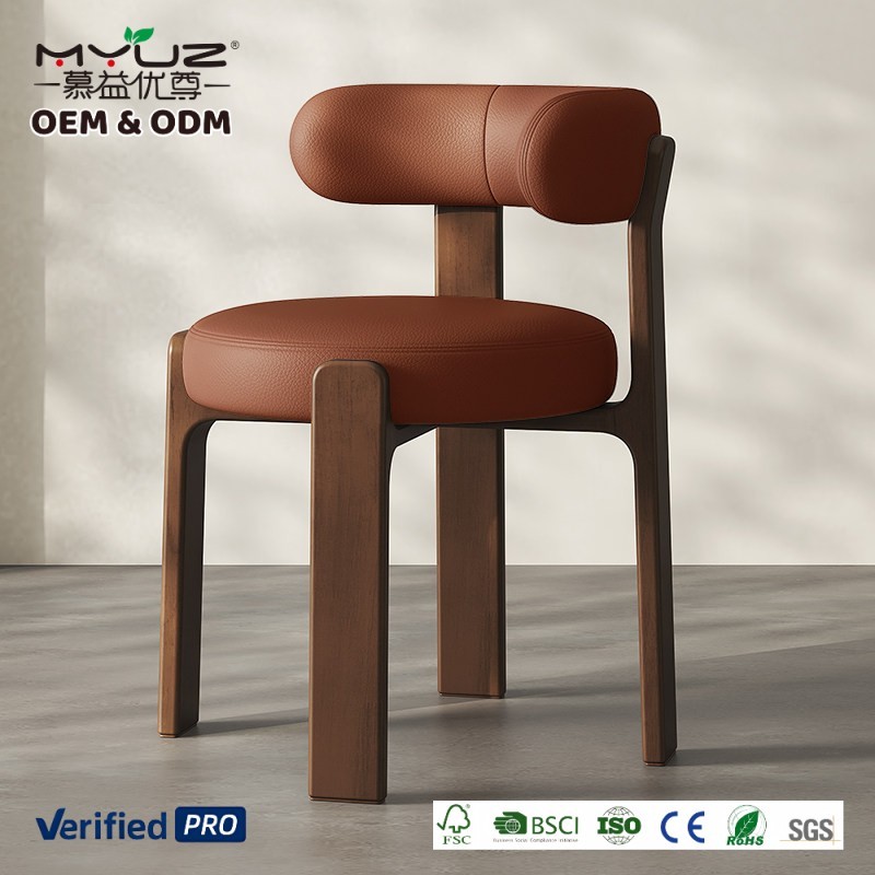 Noyer + Cuir Patte de Chat Orange