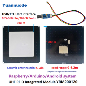 2025 nuevo YRM200 Arduino UHF RFID módulo 3-5.5dbi antena Mini Raspberry Pi ESP32 RFID lector TTL integrado RFID módulo Lector