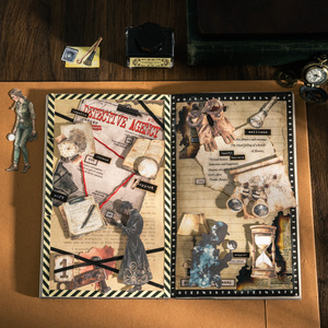 20 листов/упаковка, детективное агентство Чарли, Детективная тематика, белые кожаные наклейки для коллажа - Product Image 1