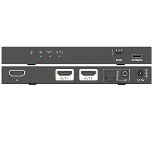 48Gbps <strong>hdmi</strong> <strong>2</strong>.<strong>1</strong> <strong>splitter</strong> 4k 120hz 8k 60hz <strong>1</strong> in <strong>2</strong> out optics Support audio de-embedding function for home theatre system