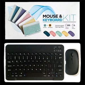 Venta al por mayor de fábrica, teclado BT inalámbrico portátil delgado para Mac, PC, iPhone, iPad, IOS, Android, Windows, conjunto de teclado y ratón inalámbricos - Product Image 3