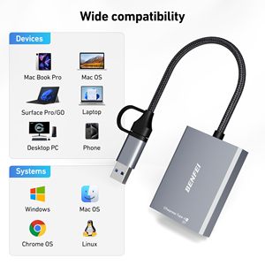 BENFEI CFexpress tip A kart okuyucu USB 3.2 (Gen 2) 10Gbps, USB-C ve USB-A 2-in-1 tip A CFexpress adaptörü - Product Image 5