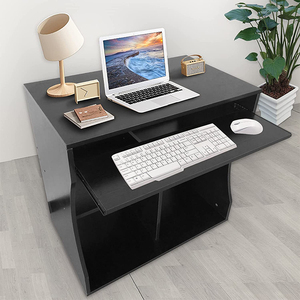 DU'S-MESA DE JUEGOS sencilla y moderna para ordenador, mesa de madera con bandeja para teclado, escritorio de aprendizaje negro con cajones - Product Image 6