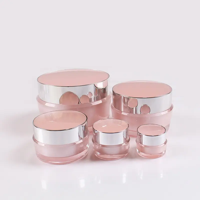 In Voorraad Zalfpotje Fabrikant 15G Roze Luxe Custom Huidverzorging Verpakking Plastic Potten