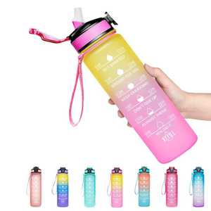 1000ml 500ml Trinkflasche פלסטיק חלבית tritan bpa משלוח 1L ספורט ילד כושר 32oz מוטיבציה מים בקבוק עם לוגו מותאם אישית