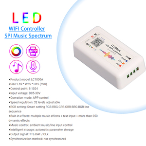 LC1000A светодиодный Wi-Fi музыкальный контроллер DC5-24V 2048 пикселей TTL-DAT/CLK сигнал Диммер умное приложение управления для волшебных цветов Светодиодная лампа бар - Product Image 6