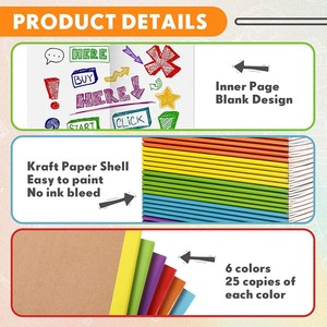 Kraft Paper <strong>Notebooks</strong> Blank Page Kraft Writing <strong>Notepad</strong> Sewn Travel Journal A6 Pocket <strong>Memo</strong> Pad Unlined Subject <strong>Notebooks</strong> - Product Image 3