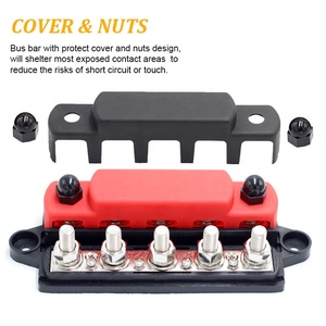 48V 300A Heavy Duty Power Distribution Terminal Block Pure Copper Double Row M10 5-screw <strong>Busbar</strong> - Product Image 4