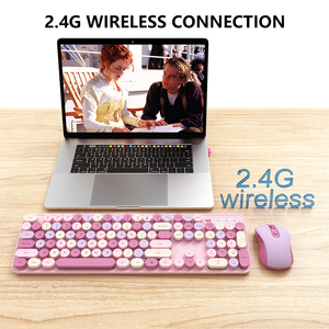 Oem Custom Office Retro <strong>Multimedia</strong> Gaming <strong>Keyboard</strong> Mouse Combos Round Keycap Wireless <strong>Keyboard</strong> and Mouse Set - Product Image 5