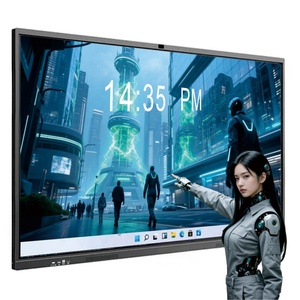 ODM 4K <span class=keywords><strong>Android</strong></span> OPS interaktif papan tulis pintar 40-sentuh kamera 48MP 55/66/75/85/86/98 inci layar sentuh - Product Image 1