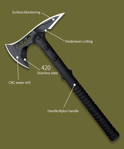 Rìu Sinh Tồn Cắt Rìu Chiến Đấu Tomahawk 420 Đầu Rìu Thép Không Gỉ - Product Image 4