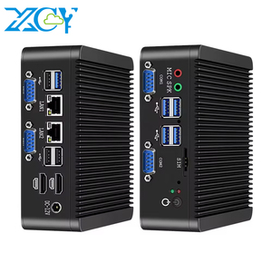 Fanless Dual LAN IOT Industrial <strong>Computer</strong> J4125 Ubuntu Linux Mini PC <strong>with</strong> 2*LAN RS232 RS485 2* H-DMI <strong>GPIO</strong> LVDS TPM SIM Slot - Product Image 1