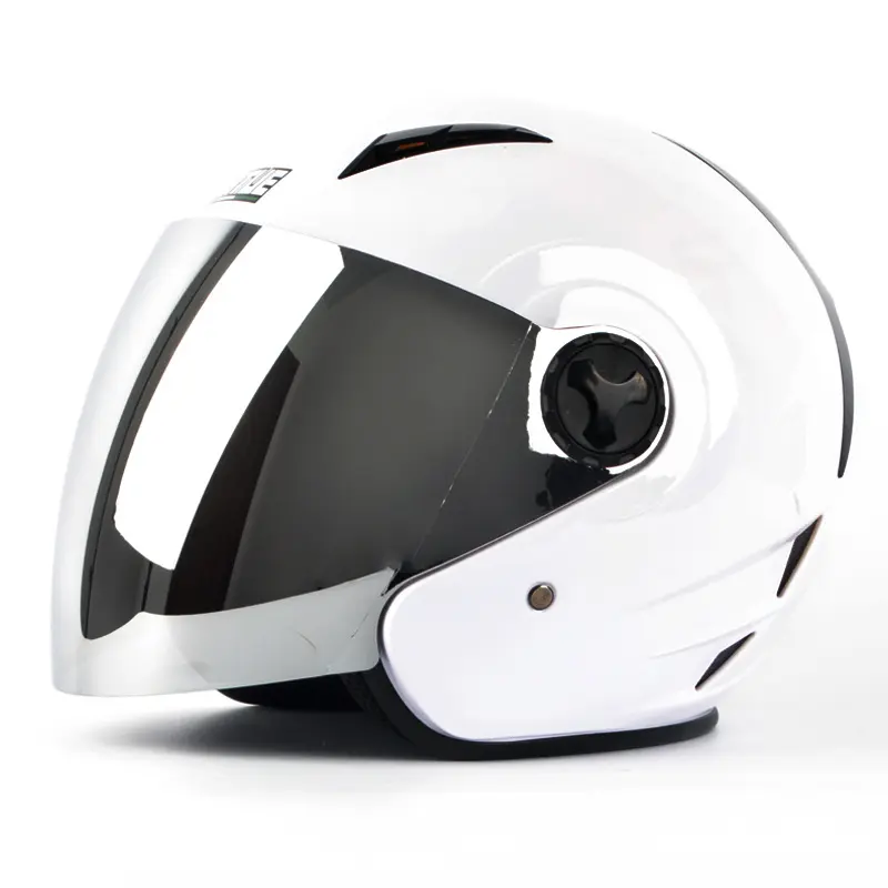 Hot Sale Motorrad pedal Schutzhelm Elektro fahrzeug Helm Halb weißer Helm Offener Halbhelm Mit Visier beschichtung Farbe