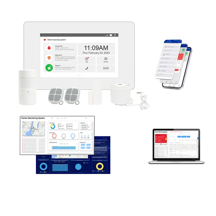 Affidabile sistema di allarme di sicurezza supportato dalla rete 4G monitora lo stato di apertura di porte e finestre