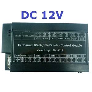 2 in 1 15ch RS485 RS232 Modbus RTU relè PLC DO PC UART porta seriale interruttore Controller DC 12V 24V