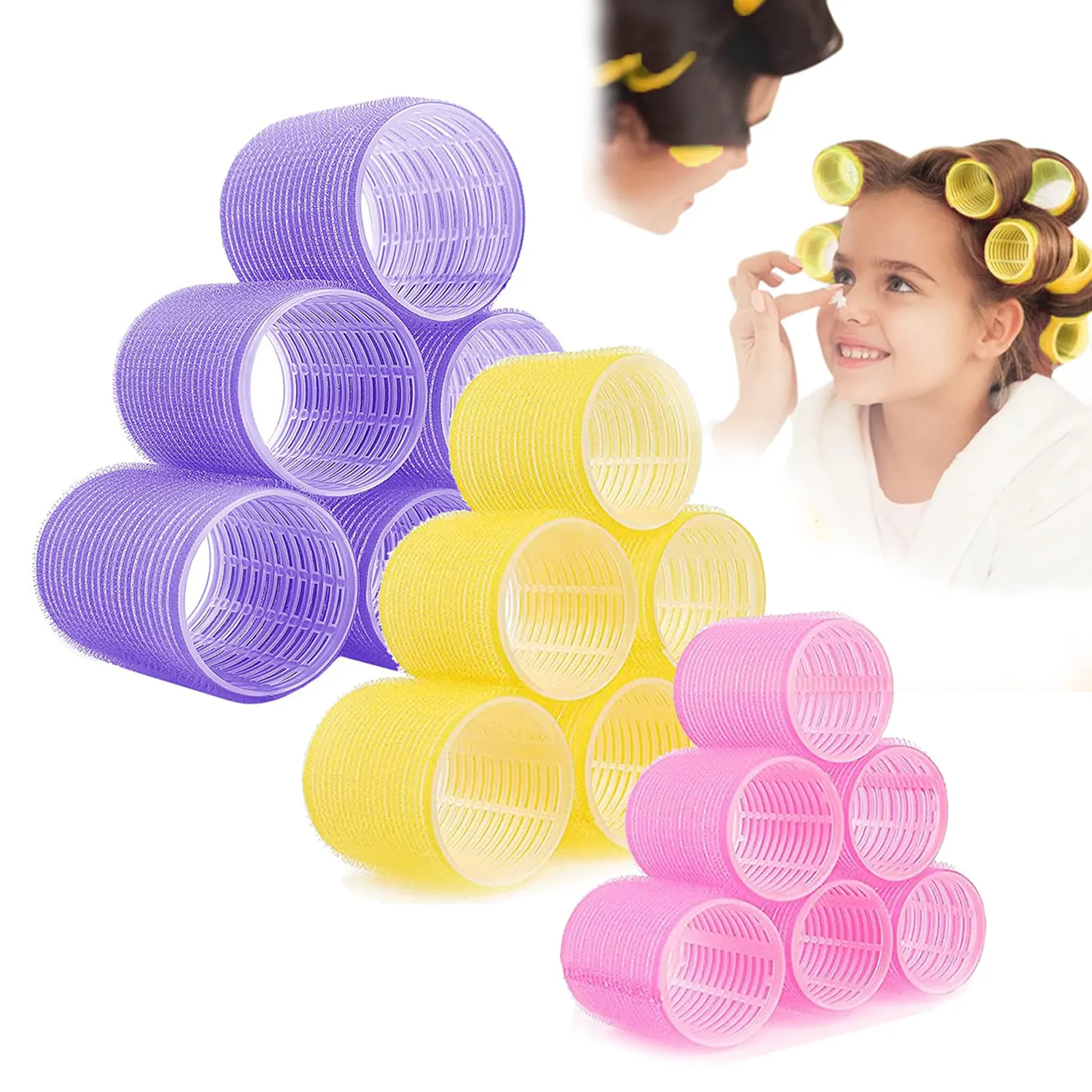 Hairdressing sleep hair styling tools Create Volume magnetic plastic hair rollers with curlers elastic hair rollers