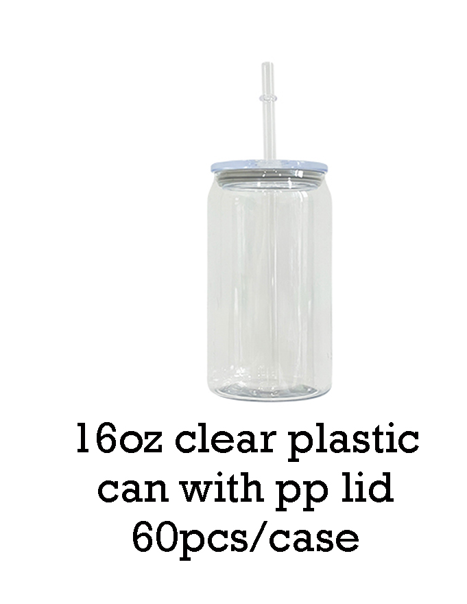 16oz clear plastic can with pp lid