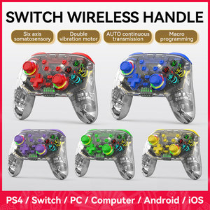 Joypad Switch Wireless Blue-tooth game android ios mobile phone led light controller di gioco trasparente - Product Image 3