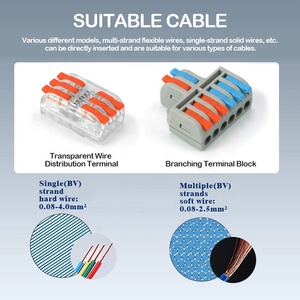 Terminal de conexión rápida de 2 en 6 salidas, Conector de cable de alta corriente, dispositivo paralelo, caja de distribución, hogar - Product Image 4