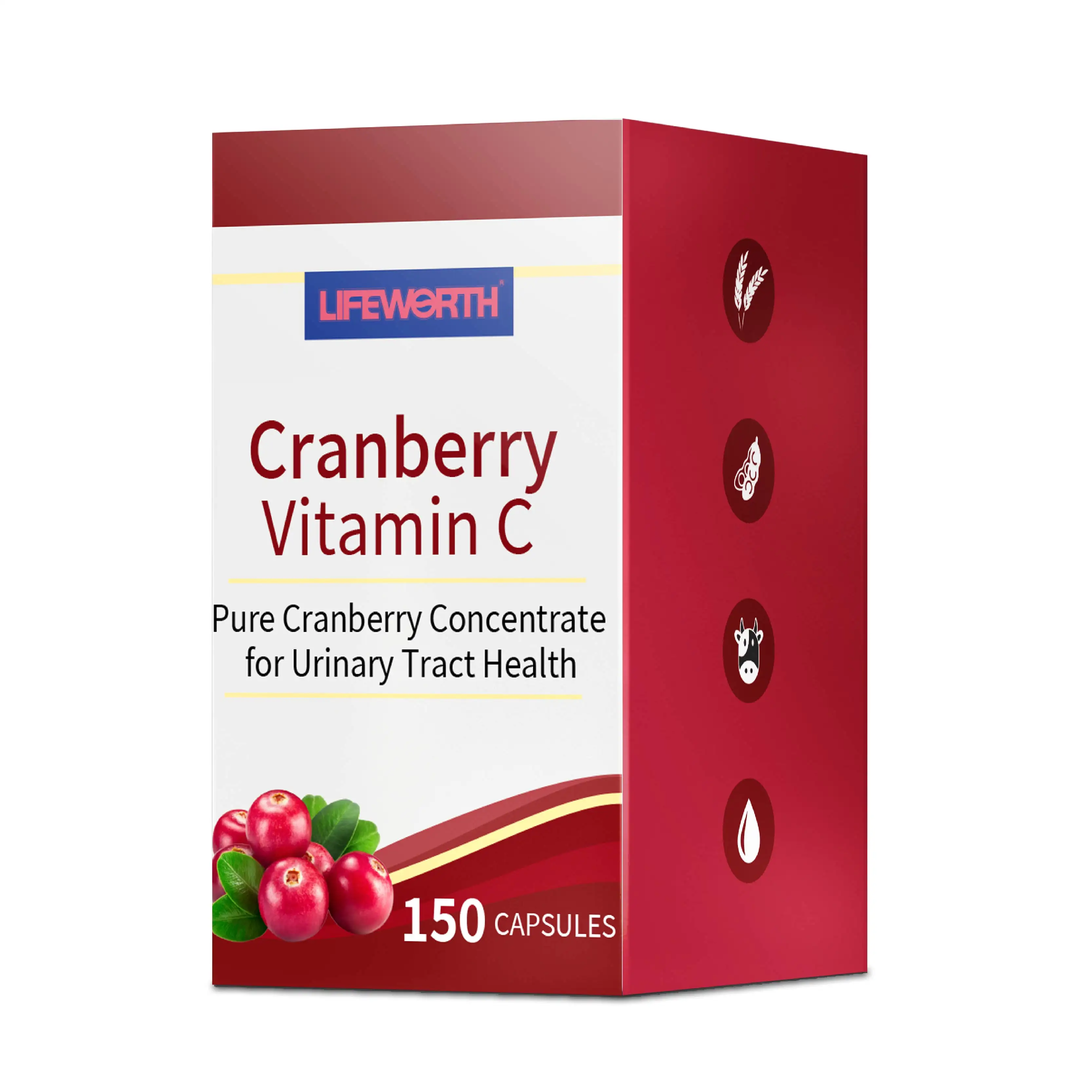 Lifeworth Private Label Cranberry Vitamine C Capsules Plus Cranberry Thee Tas