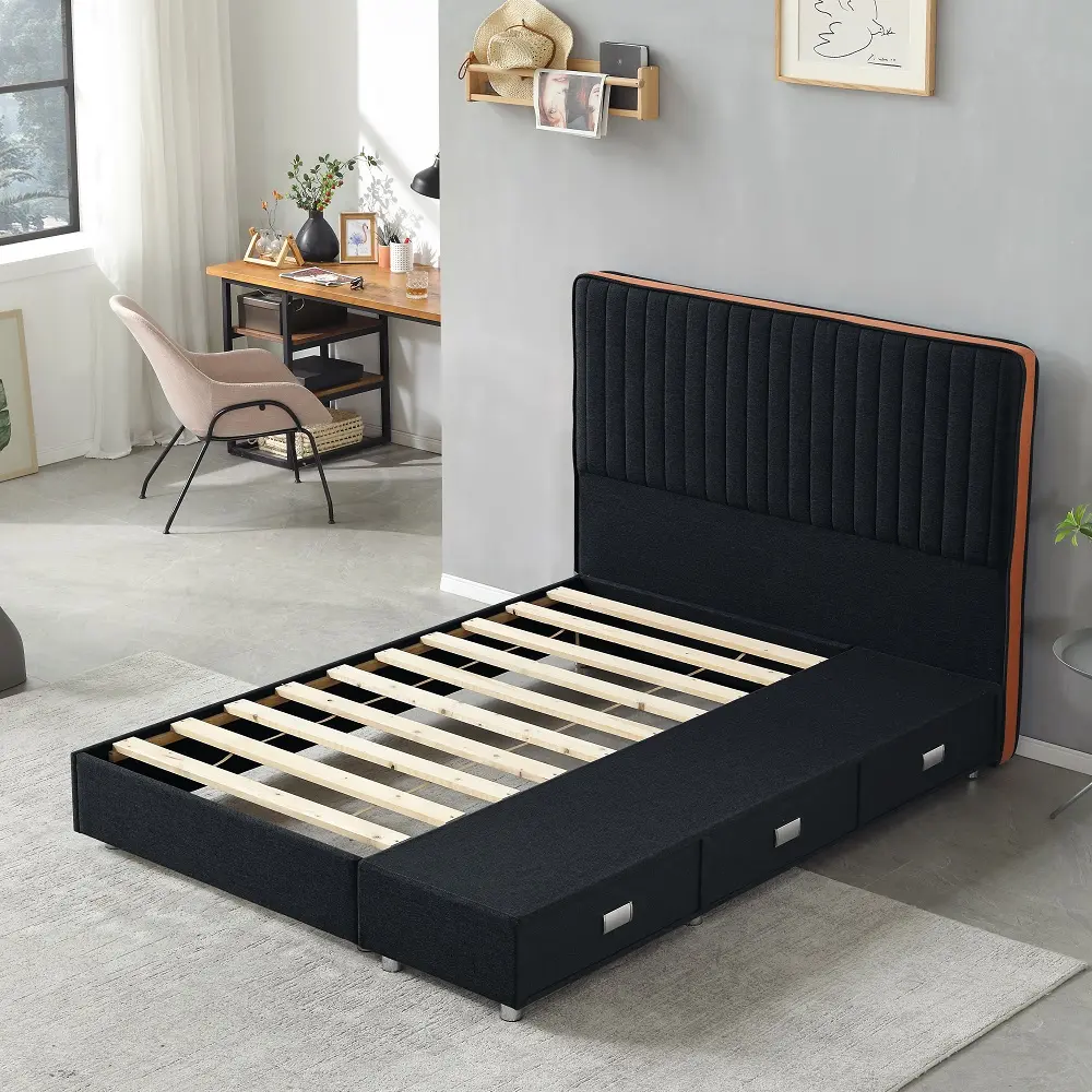 Cabecero de cama de madera maciza para el hogar, de hotel de lujo, Europa, tamaño King