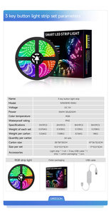 GREESON 5V 5m 5050 SMDスマートRGBLEDストリップライト/LEDストリップ3キーボタンワイヤレスコントローラー付き - Product Image 6