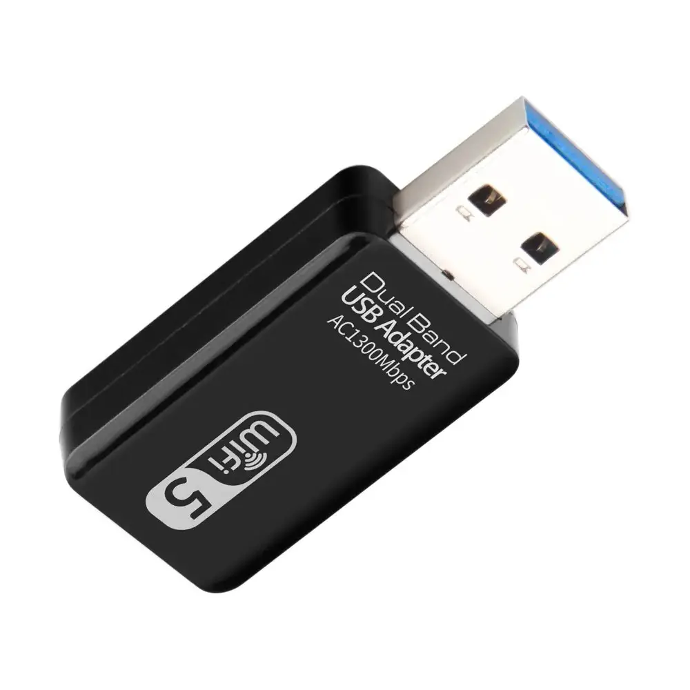 Custom Logo 1300Mbps USB 3.0 Dual Band 2.4GHz & 5.8GHz Wireless Dongle USB Wifi Adapter