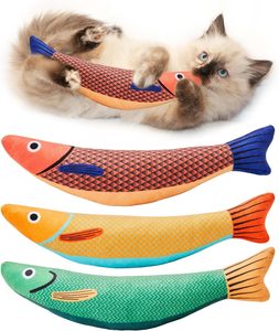 鱼形定制毛绒玩具带猫薄荷宠物咀嚼玩具宠物互动运动玩具 - Product Image 1