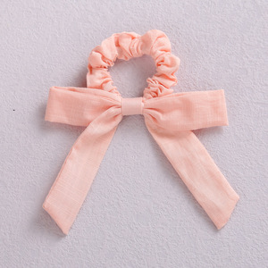 סגנון אירופאי ילדים scrunchie גדול עם סרט בד קשת ראש אלסטי חוט ראש לקישוט שיער יומי