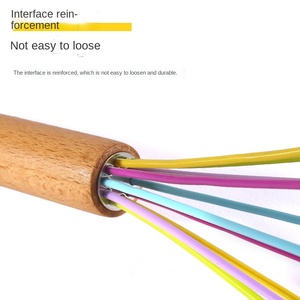 Nhà Máy Trong Kho 10-Inch Bằng Gỗ Xử Lý Của Nhãn Hiệu Bánh Cream Maker Nhào <span class=keywords><strong>Mixer</strong></span> Silicone Trứng Beater - Product Image 5