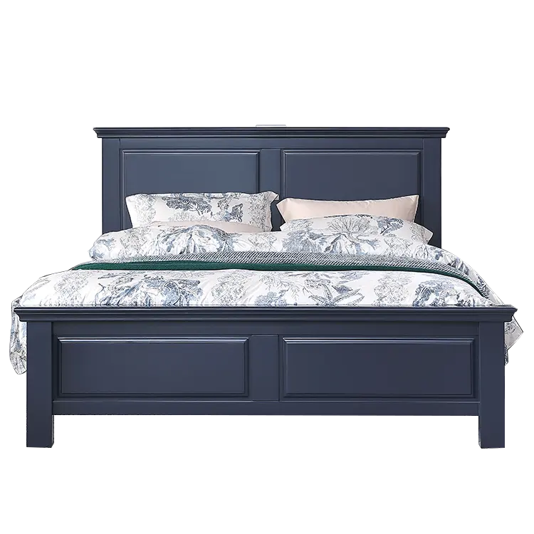 Massivholz bett im europäischen Stil Designed Headboard Home Storage Queen Möbel Schlafzimmer Set Bett