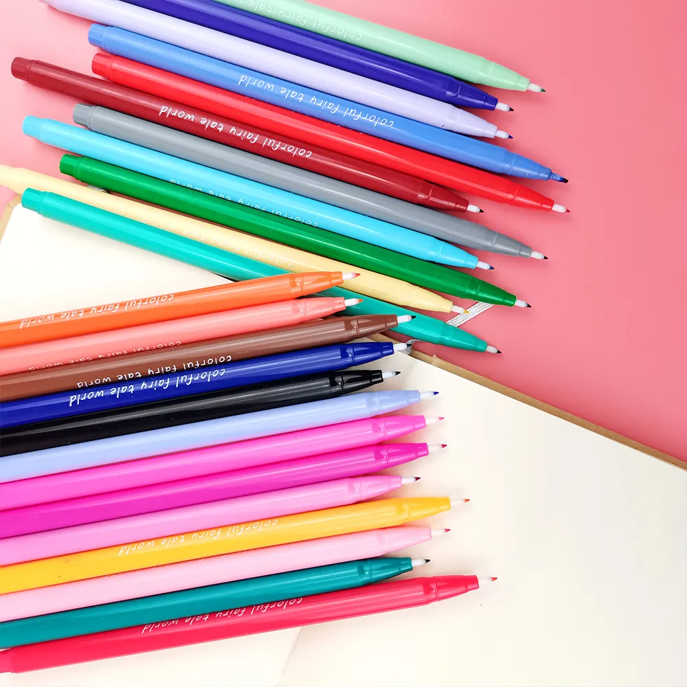 Набор ручек с крючком, 24 цвета, художественные маркеры, цветная гелевая ручка