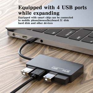 Cantell <strong>USB</strong> 2.0 Hub 4 Port Splitter Portable Adapter Mini Multiport Expander For Desktop - Product Image 3
